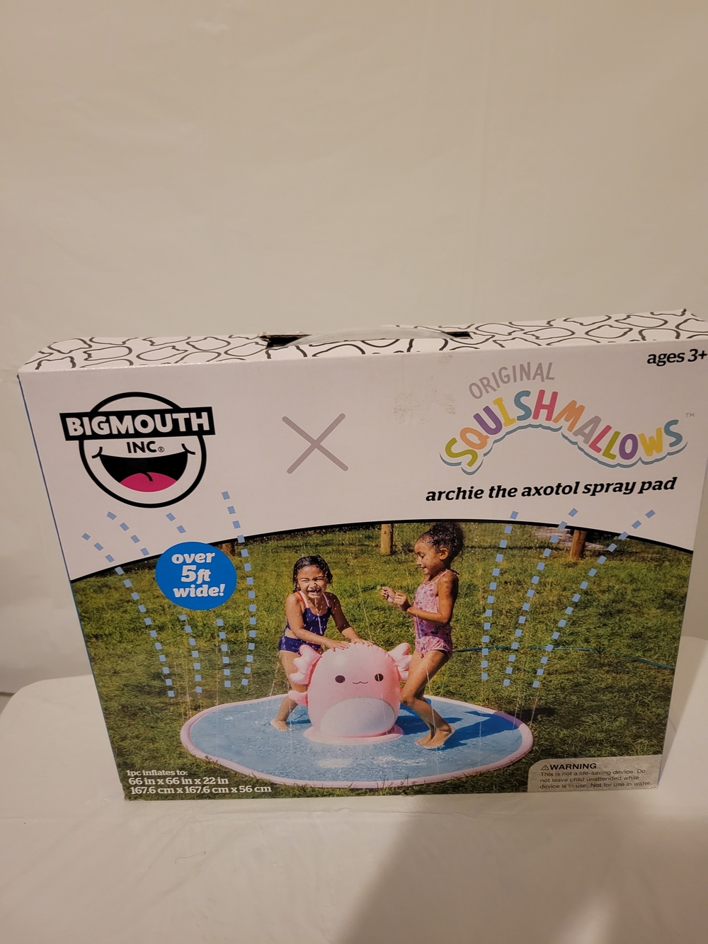 BigMouth x Squishmallows Pink Axolotl Spray Pad - Archie the Axolotl 5ft Wide